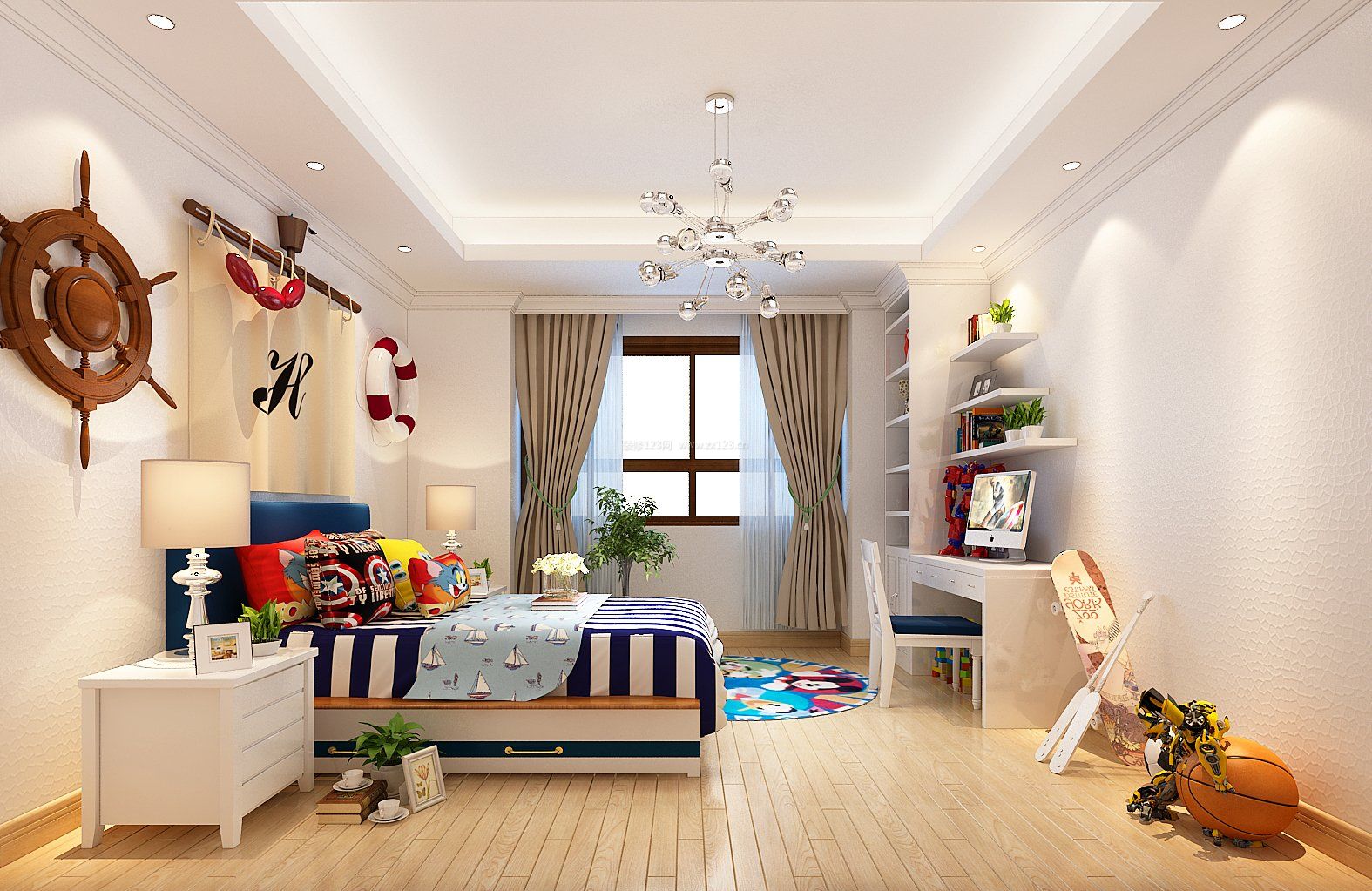 2018簡約美式兒童房寫字臺裝飾指南 打造溫馨學(xué)習(xí)角落